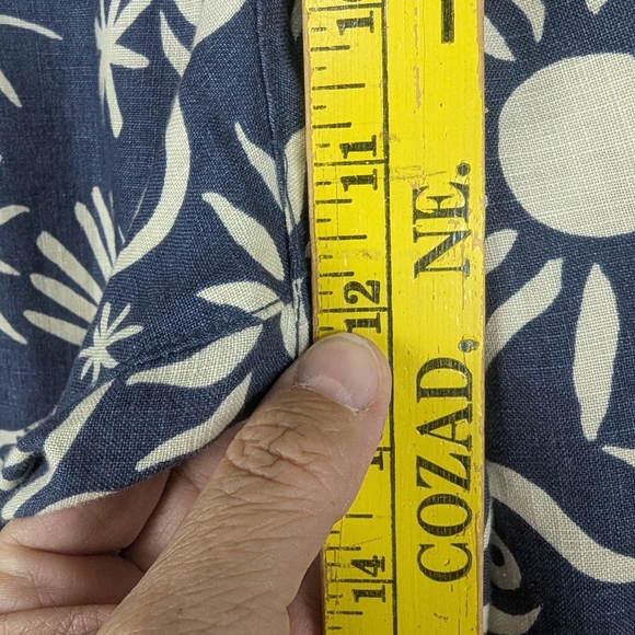 C&C California Size Medium 100% Linen Wide Leg Trouser Pants Ocean Design - Picture 10 of 12